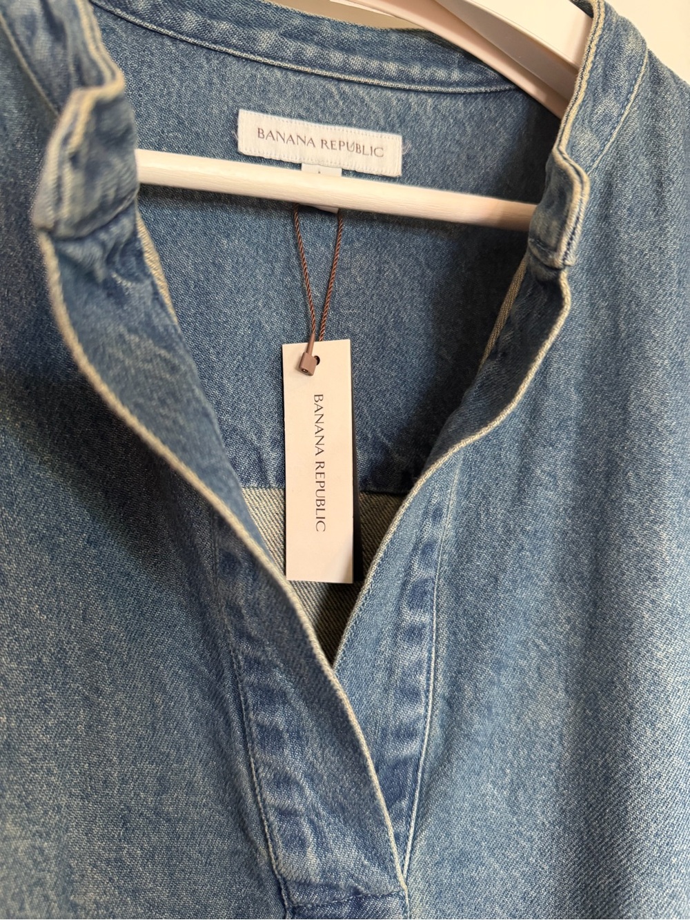 NWT Banana Republic Relaxed Denim Maxi Dress in Light Blue Size Large - Picture 6 of 8